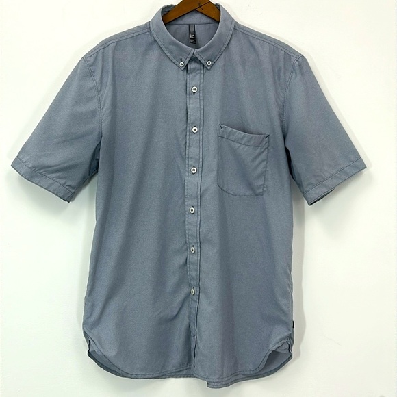 MEC Button Down Short Sleeve Shirt Golf Hike Vacation Men's Size Medium Outdoor - Picture 1 of 6